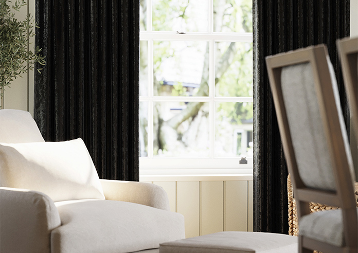 Crushed Velvet, Black Noir - Made to Measure Curtains - Image 5